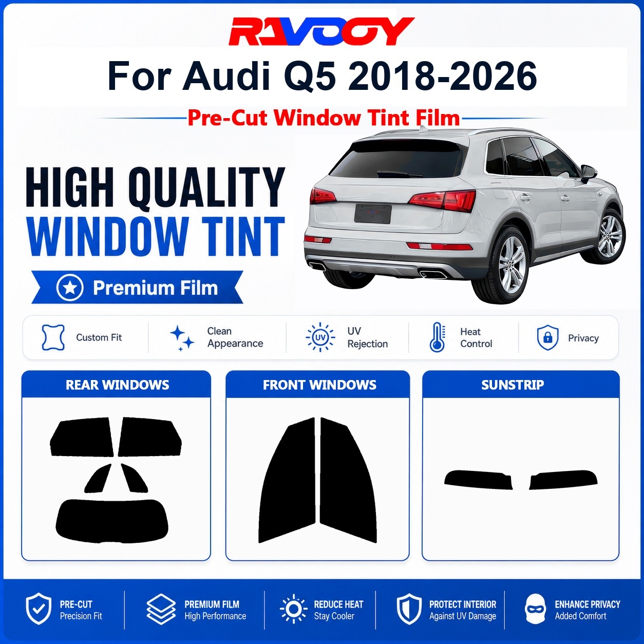 Privacy Screen Protector - Audi Q5 2018-2026 Ön ve Arka