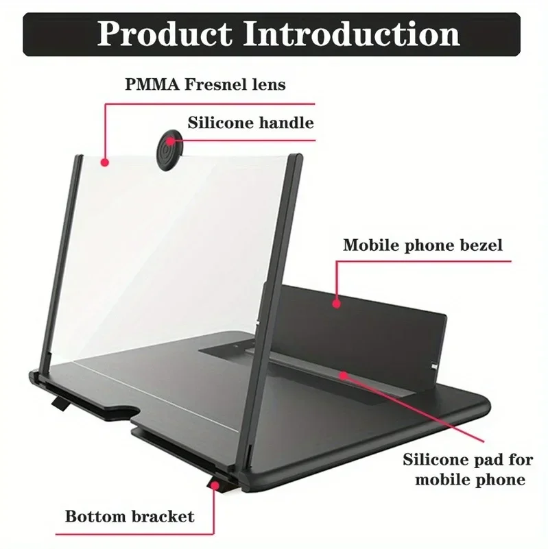 Matte Anti Glare Screen - 12/10 inç HD Ekran Büyüteç Telefon