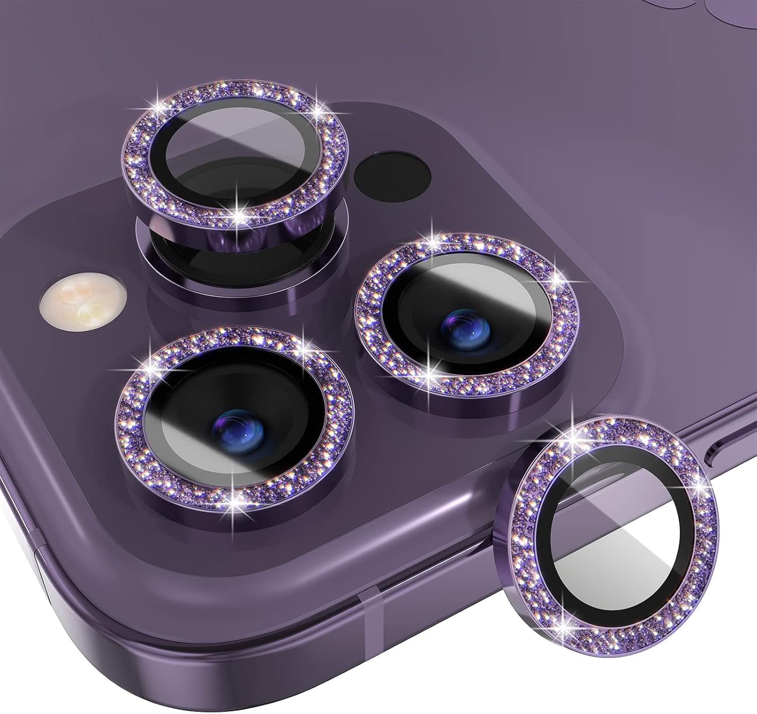 1 Set Bling Simli Mor Kamera L - Tempered Glass Screen 9H incelemesi ve fiyatı