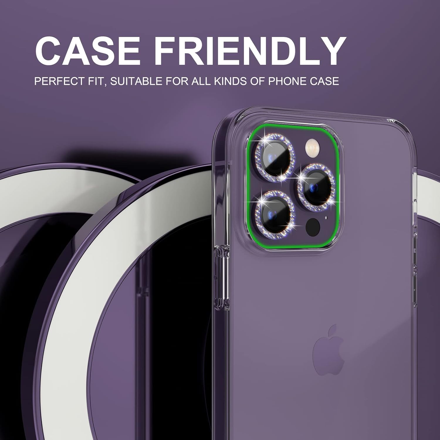 1 Set Bling Simli Mor Kamera L - Tempered Glass Screen 9H incelemesi ve fiyatı